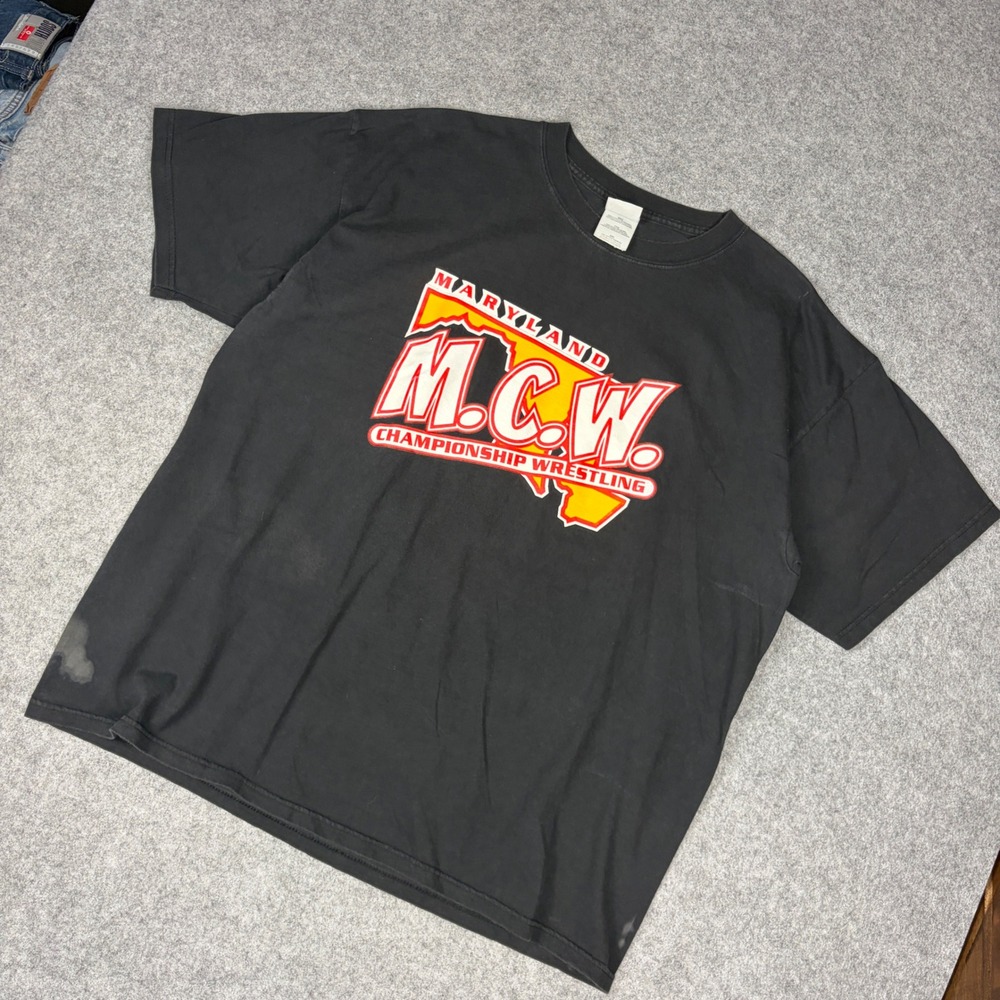 Maryland Championship Wrestling MCW Graphic T-Shirt Mens XXL Black Gildan